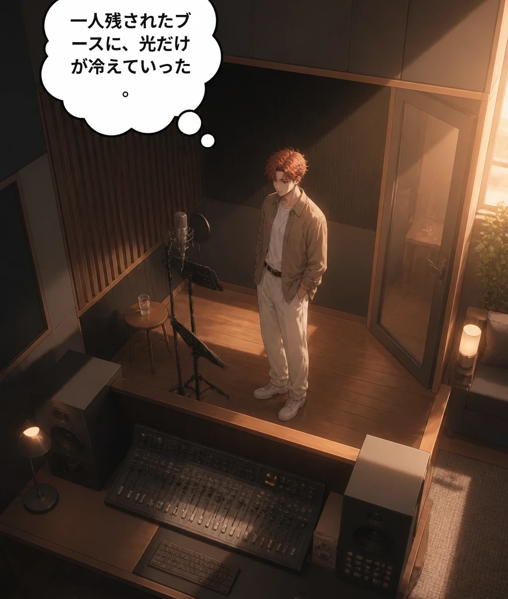 一人残されたブースに、光だけが冷えていった。