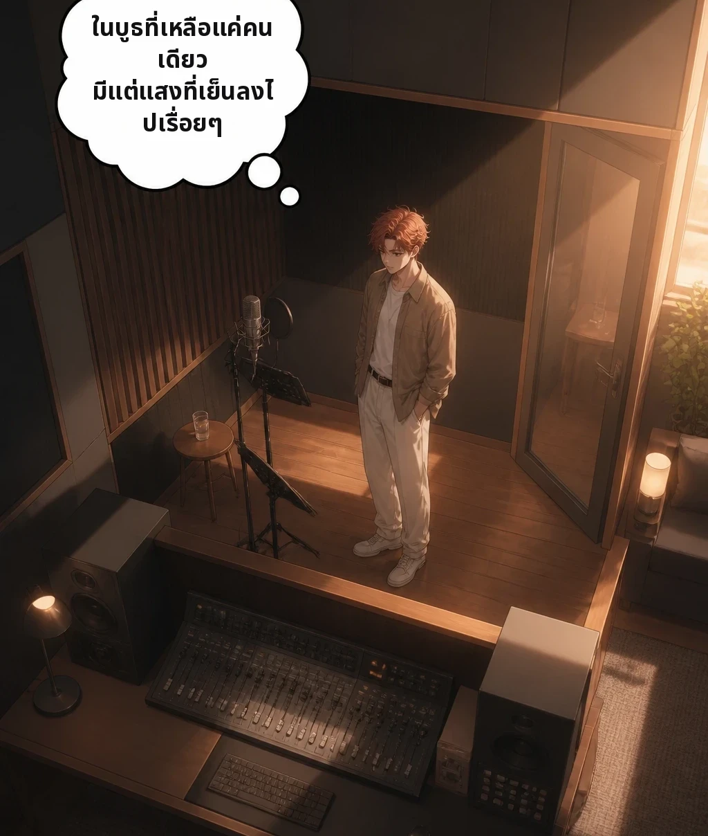 ในบูธที่เหลือแค่คนเดียว มีแต่แสงที่เย็นลงไปเรื่อยๆ