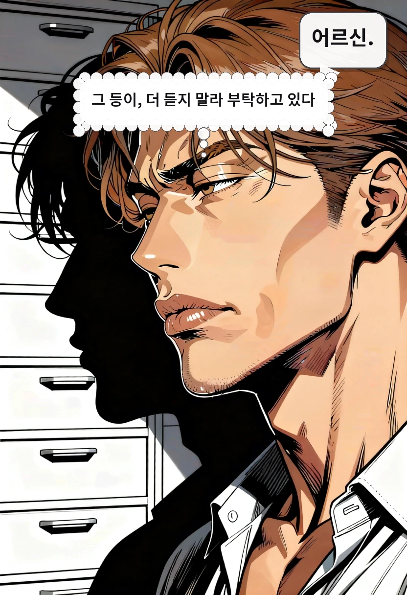 어르신. 그 등이, 더 듣지 말라 부탁하고 있다