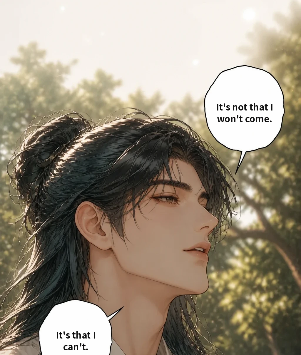 It's not that I won't come. It's that I can't.