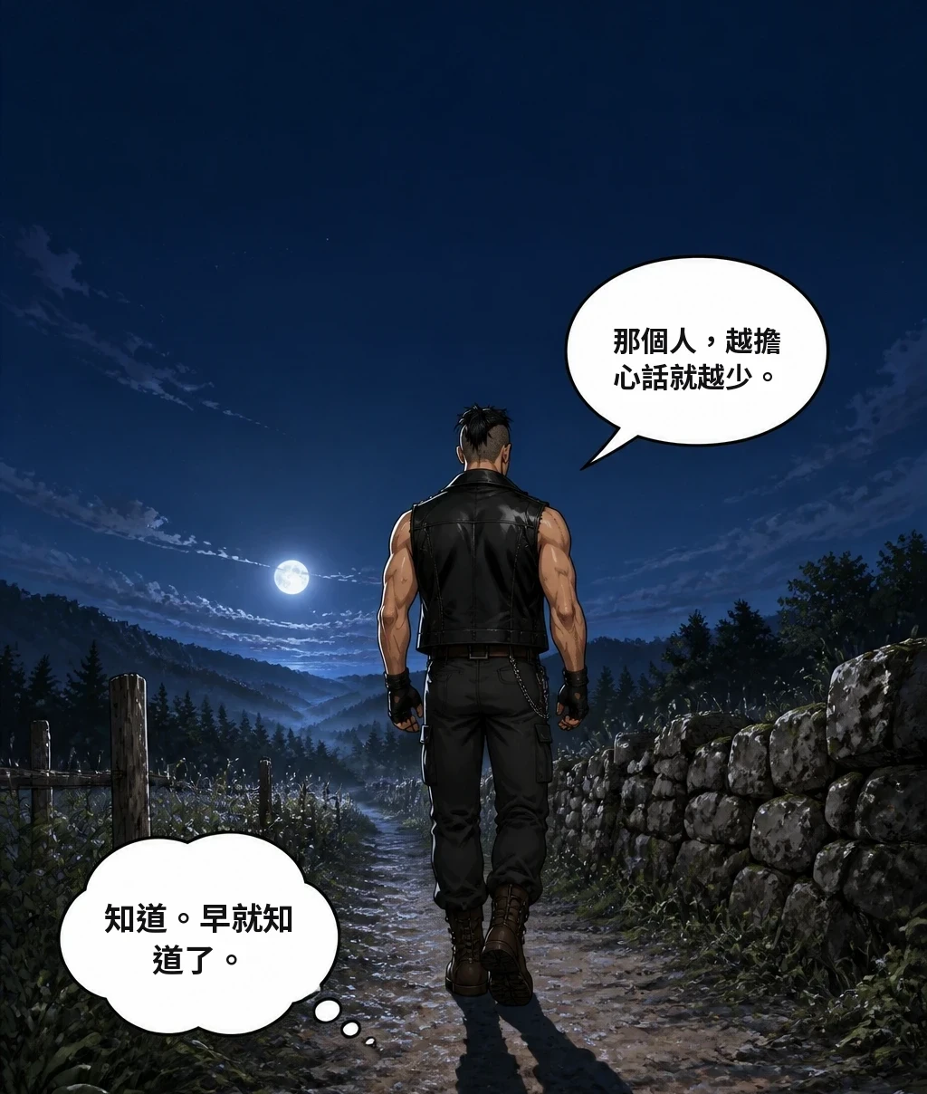 那個人，越擔心話就越少。 知道。早就知道了。
