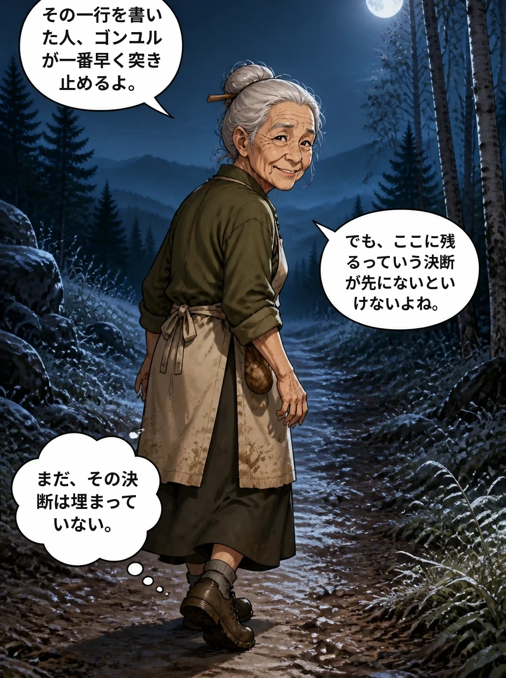 その一行を書いた人、ゴンユルが一番早く突き止めるよ。 でも、ここに残るっていう決断が先にないといけないよね。 まだ、その決断は埋まっていない。
