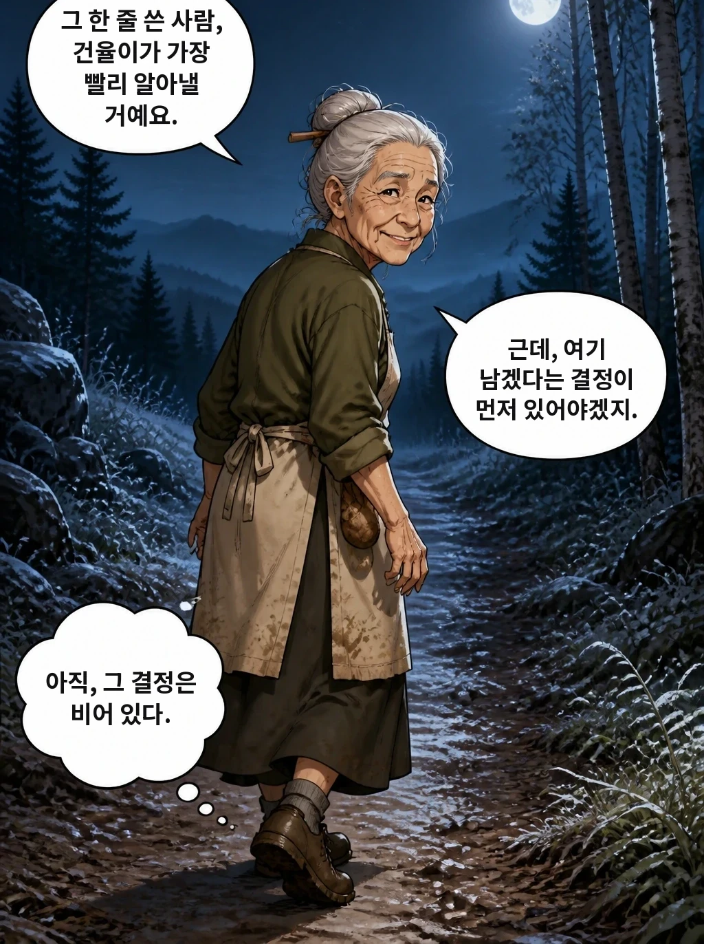 그 한 줄 쓴 사람, 건율이가 가장 빨리 알아낼 거예요. 근데, 여기 남겠다는 결정이 먼저 있어야겠지. 아직, 그 결정은 비어 있다.