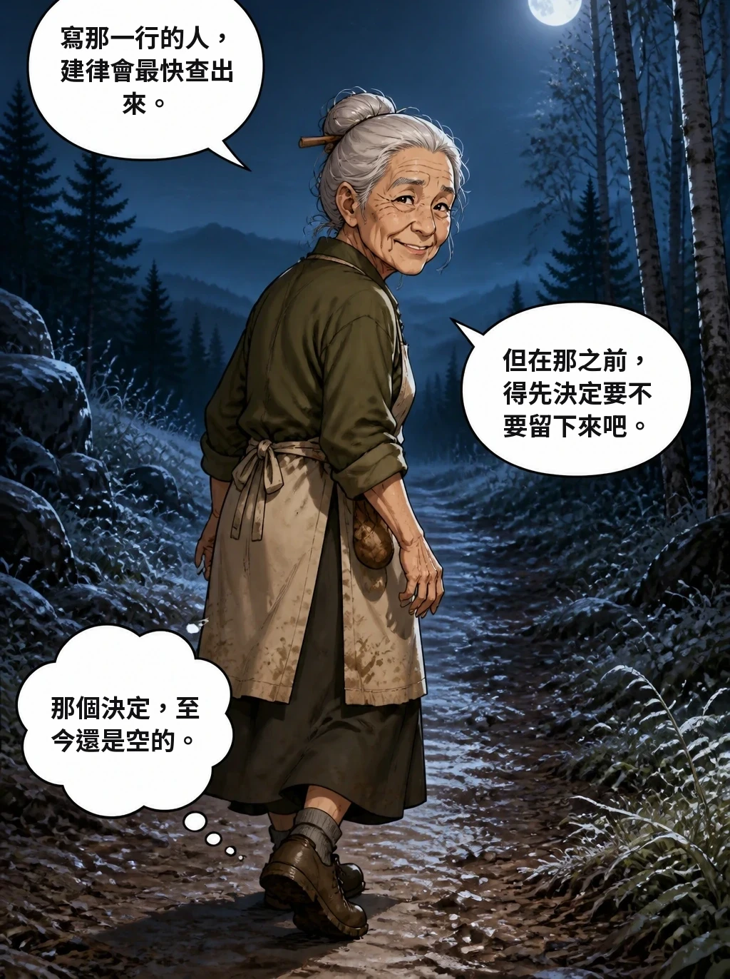 寫那一行的人，建律會最快查出來。 但在那之前，得先決定要不要留下來吧。 那個決定，至今還是空的。
