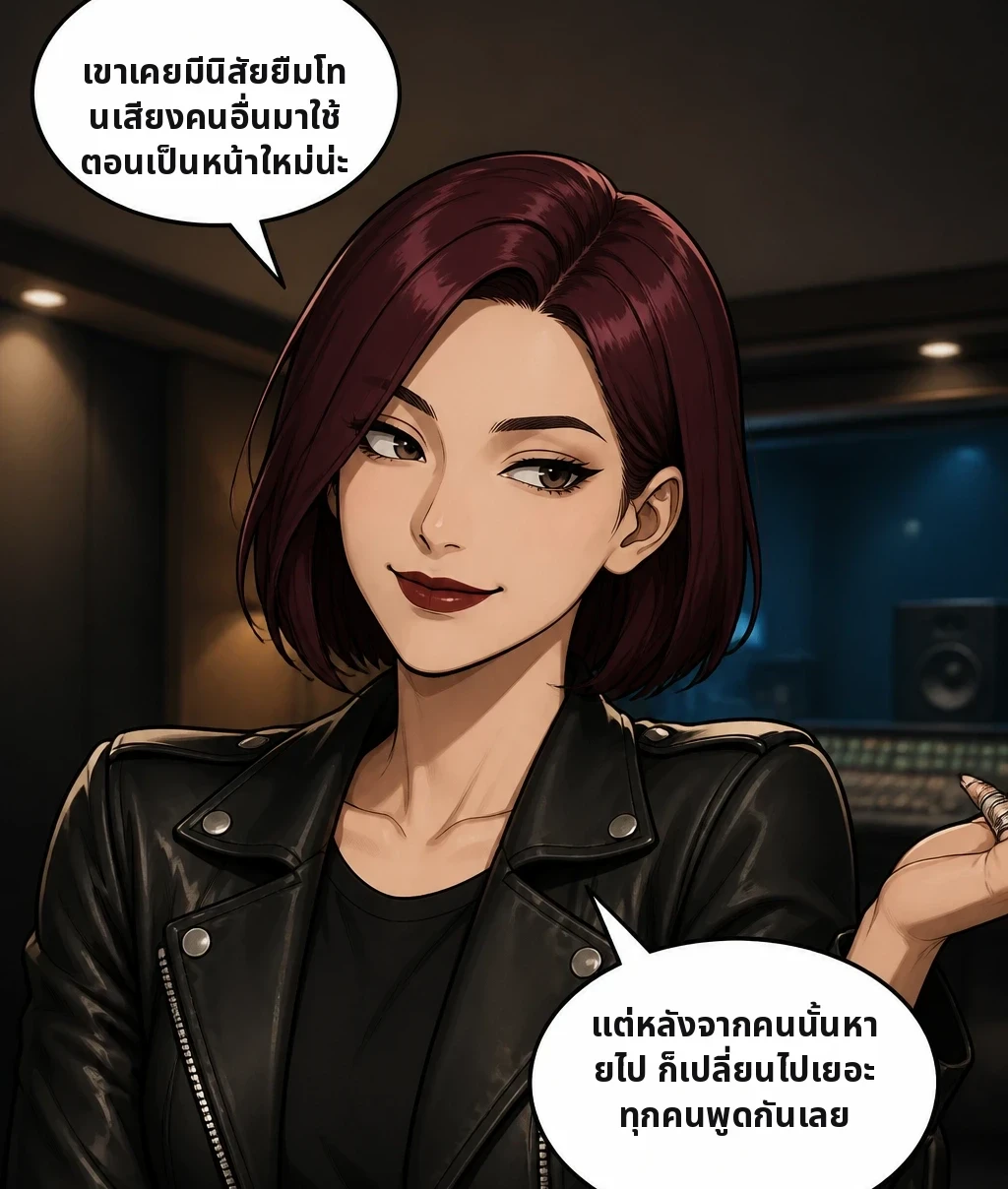 เขาเคยมีนิสัยยืมโทนเสียงคนอื่นมาใช้ตอนเป็นหน้าใหม่น่ะ แต่หลังจากคนนั้นหายไป ก็เปลี่ยนไปเยอะ ทุกคนพูดกันเลย