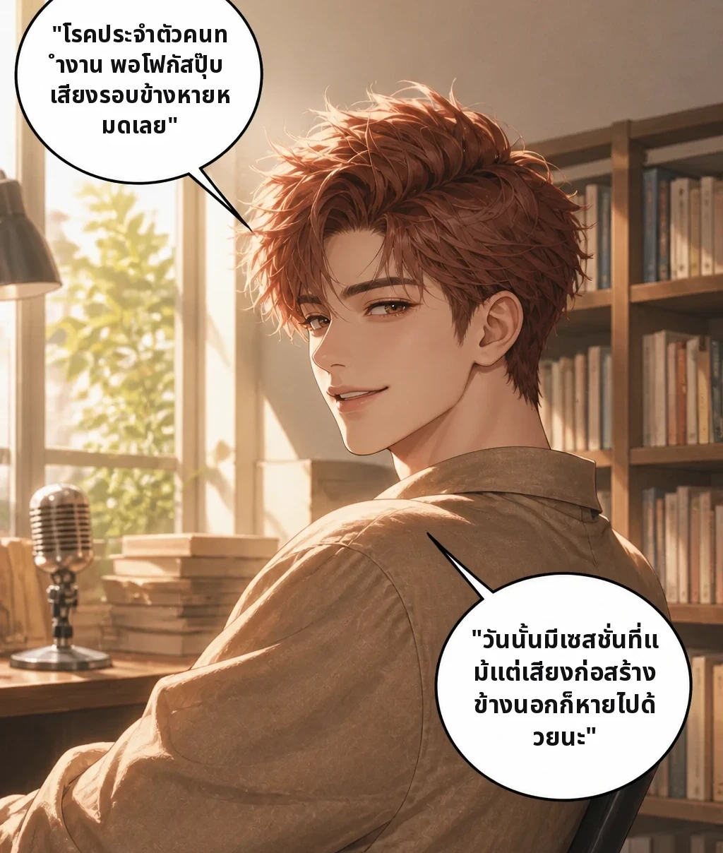 "โรคประจำตัวคนทำงาน พอโฟกัสปุ๊บ เสียงรอบข้างหายหมดเลย" "วันนั้นมีเซสชั่นที่แม้แต่เสียงก่อสร้างข้างนอกก็หายไปด้วยนะ"