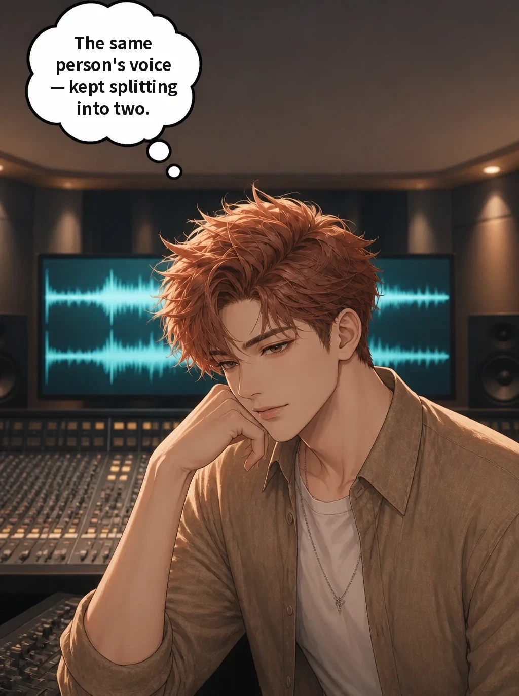 The same person's voice — kept splitting into two.