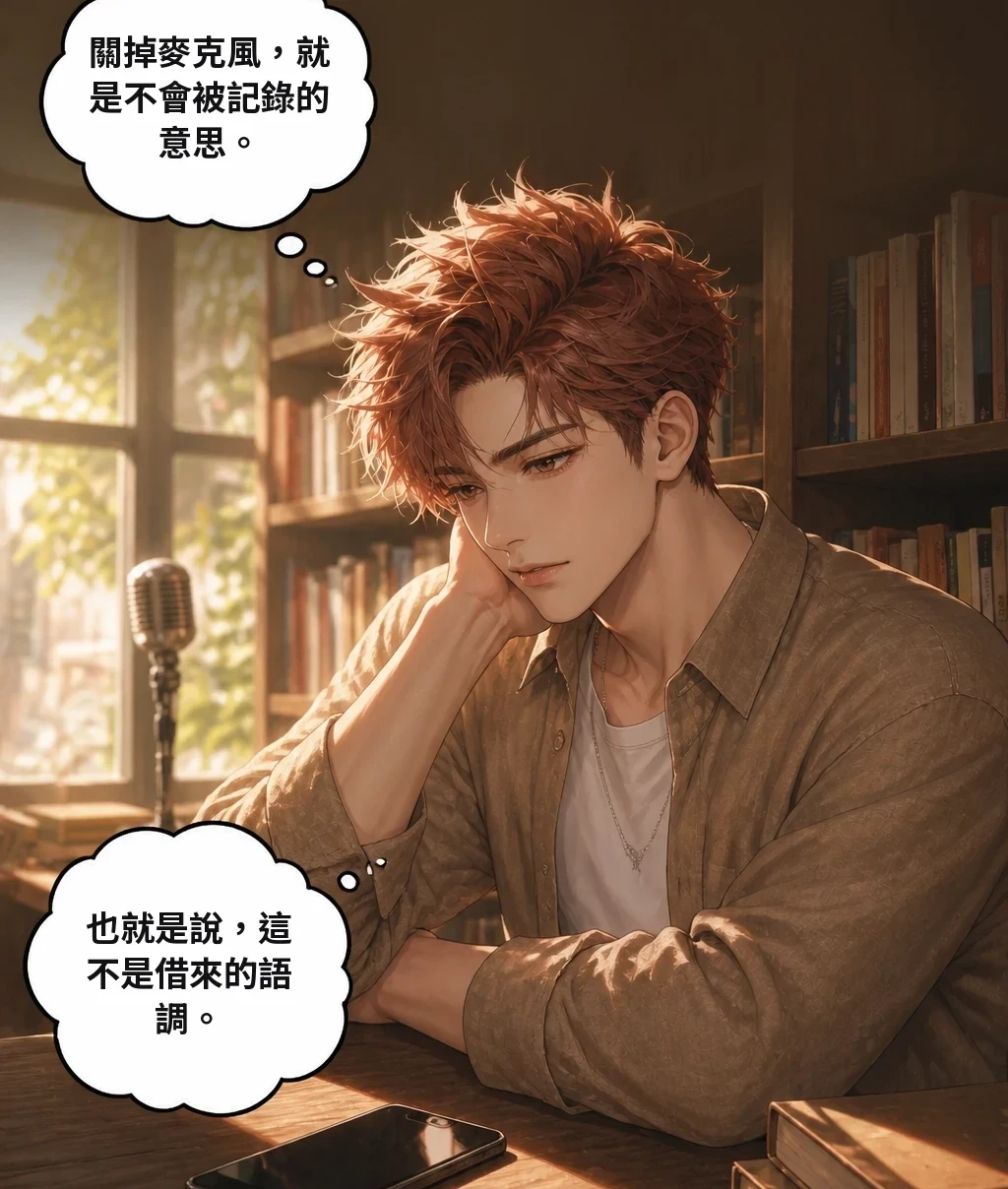 關掉麥克風，就是不會被記錄的意思。 也就是說，這不是借來的語調。
