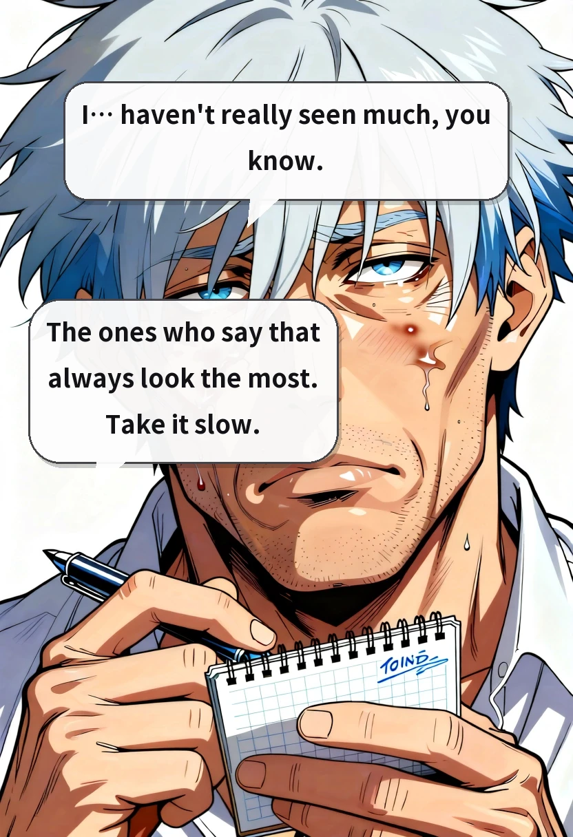 I… haven't really seen much, you know. The ones who say that always look the most. Take it slow.