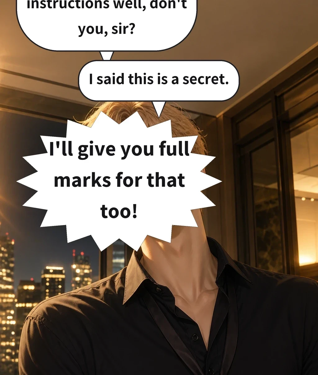 You do follow instructions well, don't you, sir? I said this is a secret. I'll give you full marks for that too!