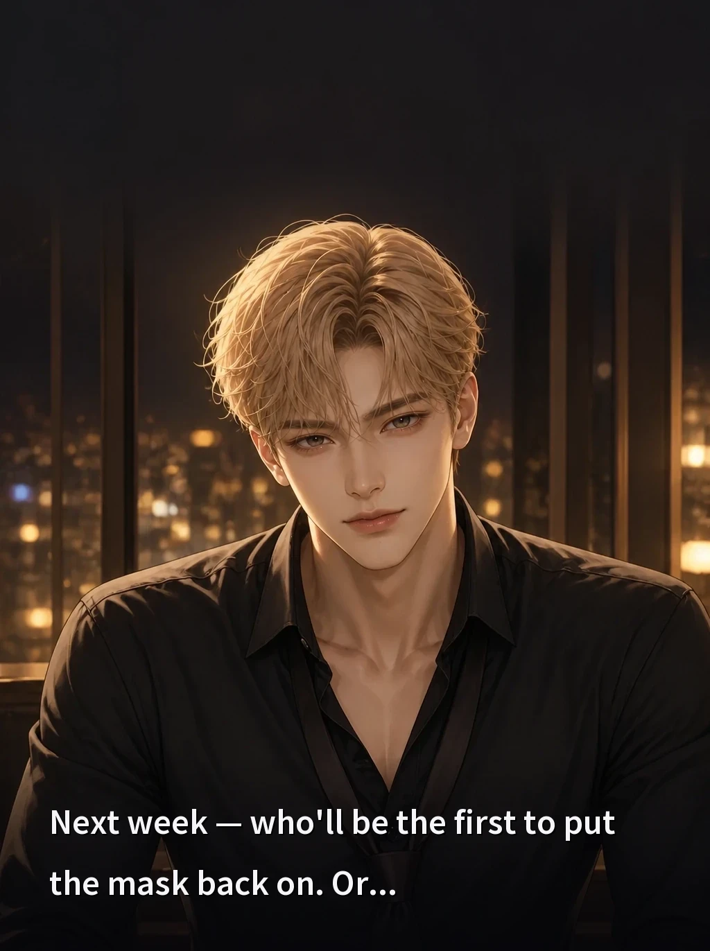 Next week — who'll be the first to put the mask back on. Or...