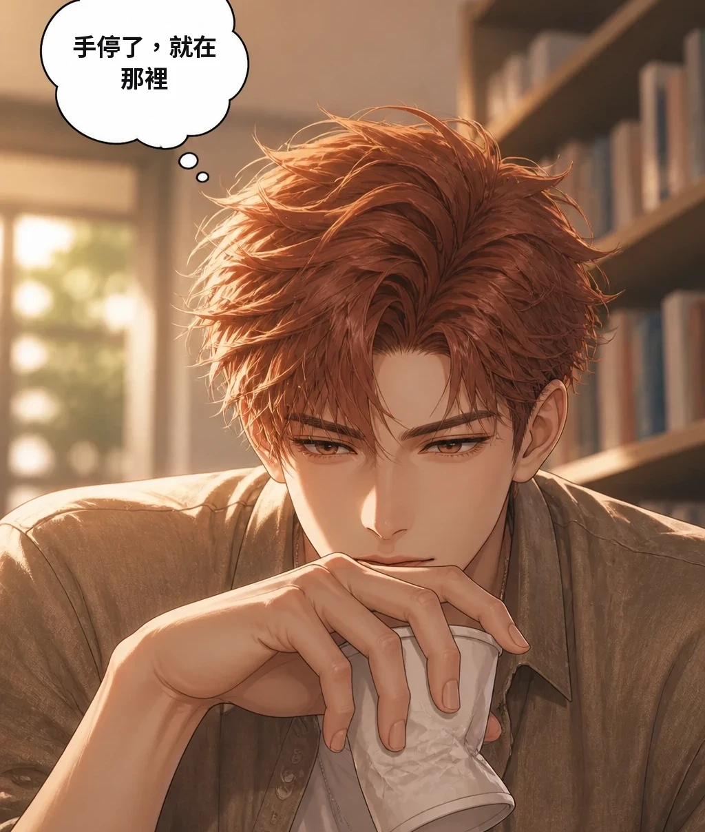 手停了，就在那裡