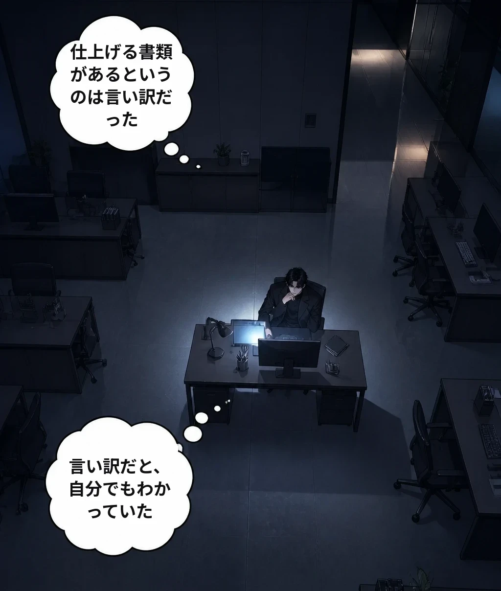 仕上げる書類があるというのは言い訳だった 言い訳だと、自分でもわかっていた
