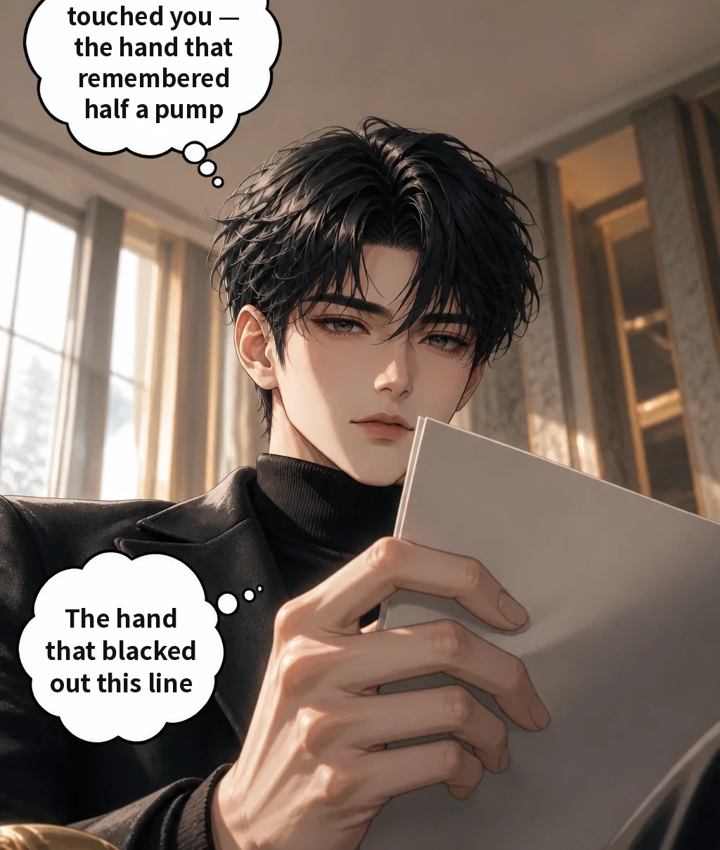 The hand that touched you — the hand that remembered half a pump The hand that blacked out this line