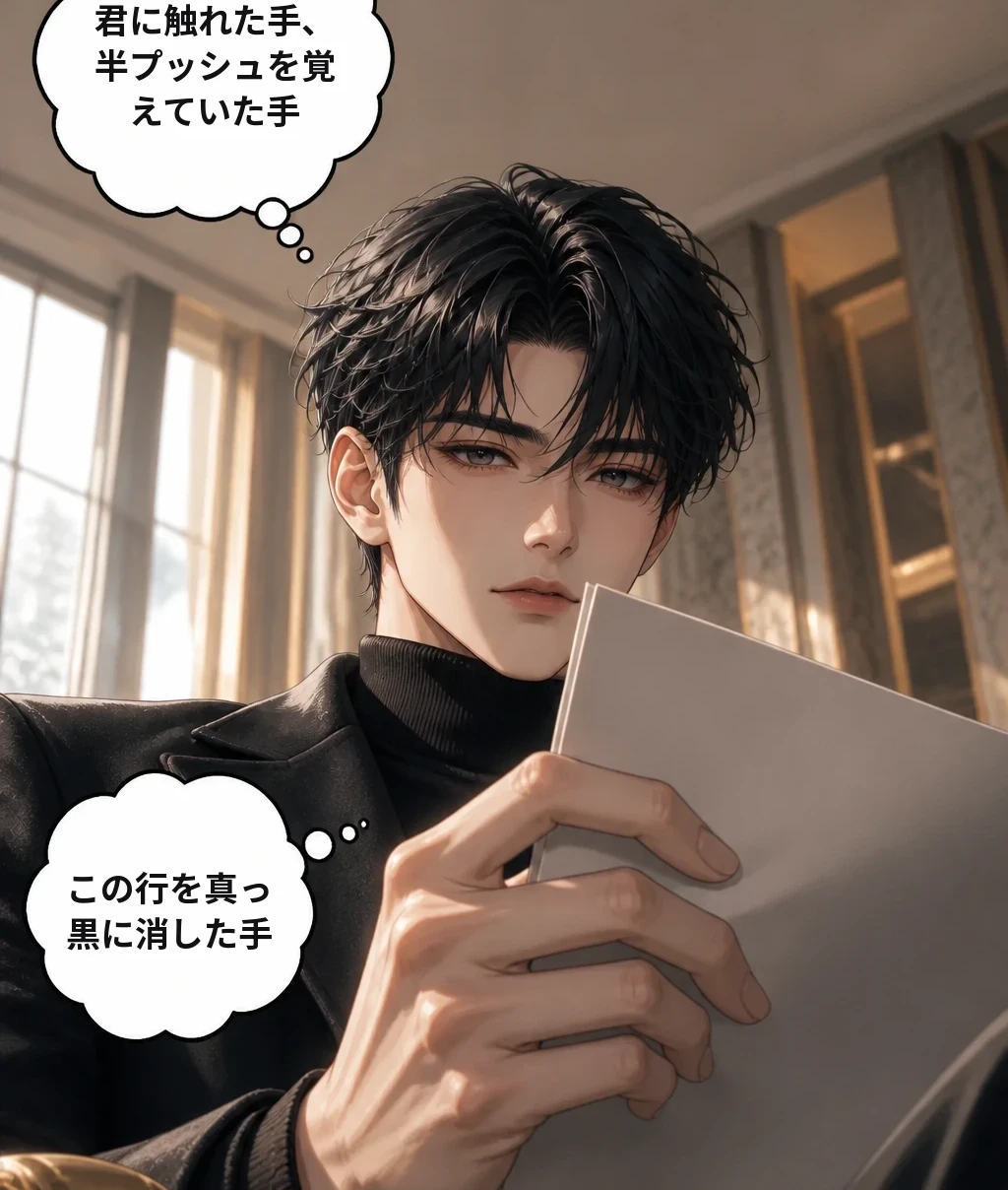 君に触れた手、半プッシュを覚えていた手 この行を真っ黒に消した手