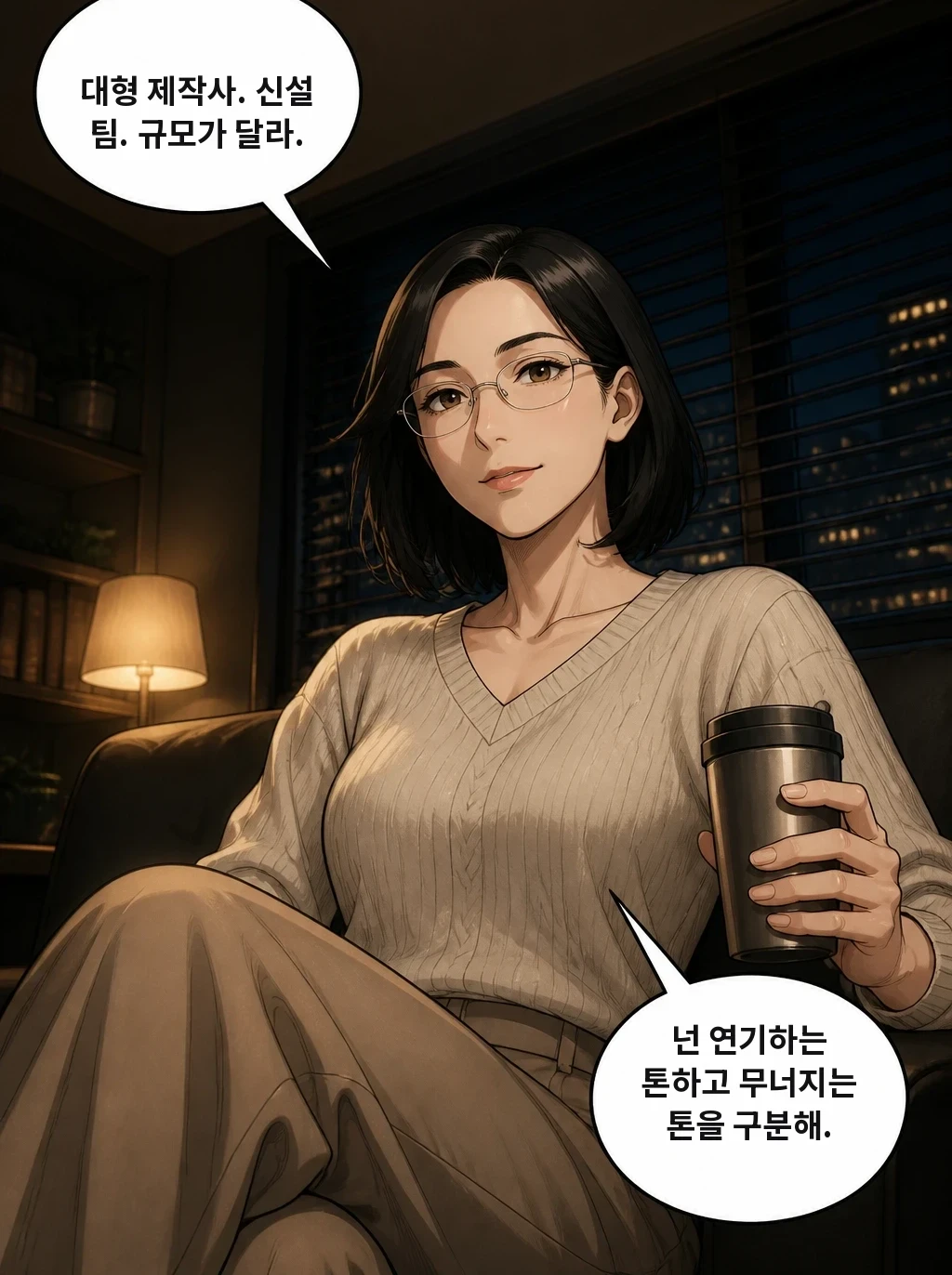 대형 제작사. 신설 팀. 규모가 달라. 넌 연기하는 톤하고 무너지는 톤을 구분해.