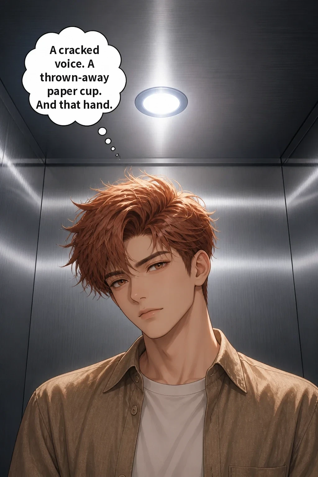A cracked voice. A thrown-away paper cup. And that hand.