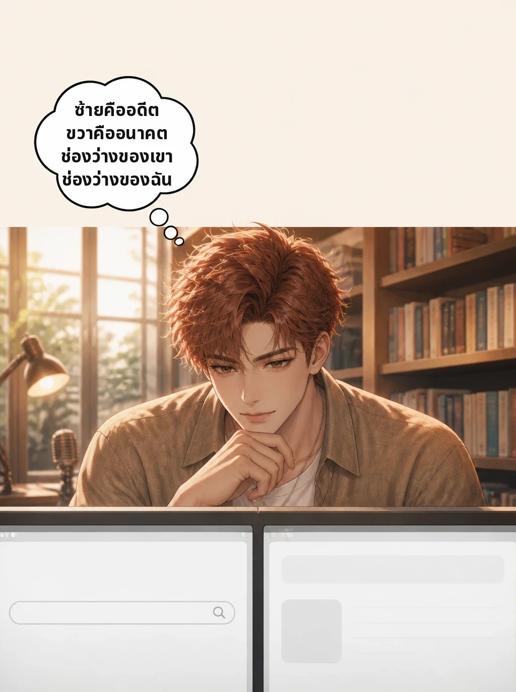 ซ้ายคืออดีต ขวาคืออนาคต ช่องว่างของเขา ช่องว่างของฉัน